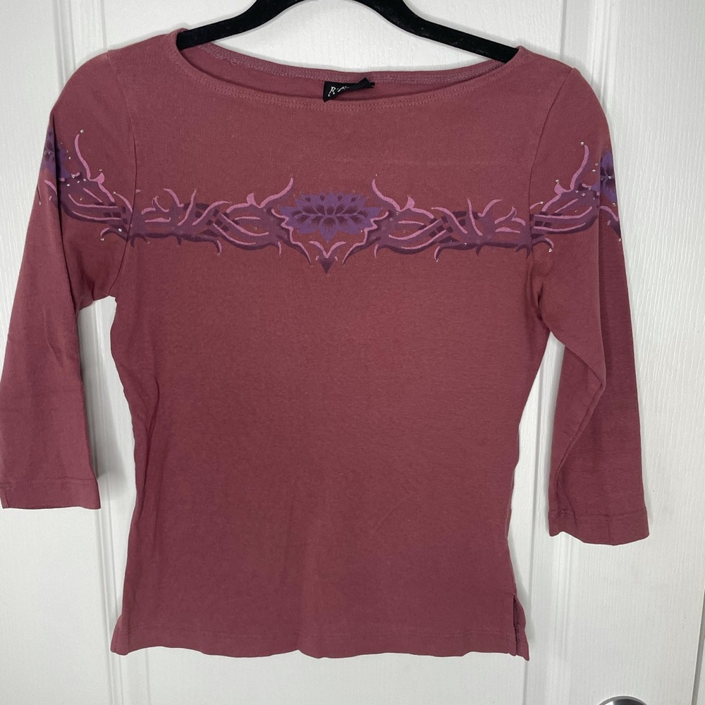 Maroon half sleeve top